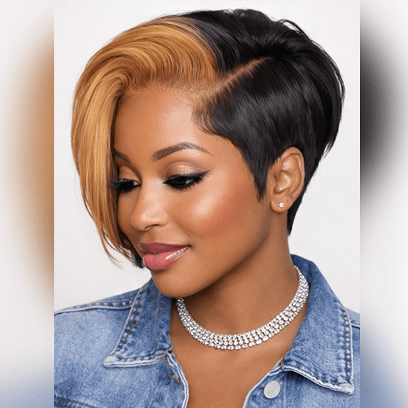 BAISI Front Honey Blonde Short Wig – BAISI HAIR display picture 3