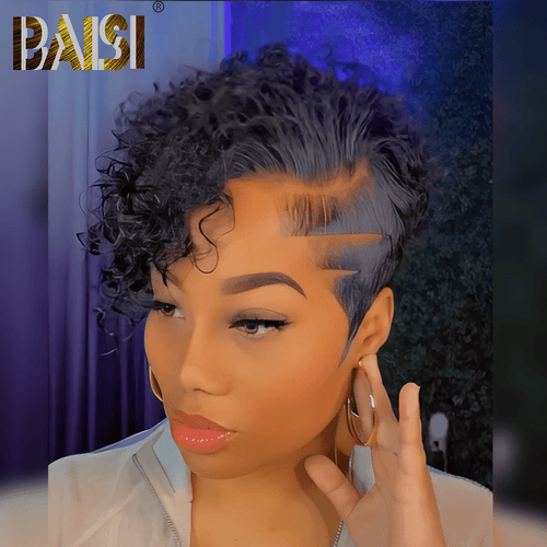 hairbs BOB Wig BAISI Sexy Side Part Short Curly Wig