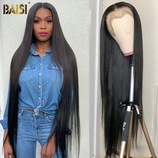 BAISI HAIR Frontal Lace Wig Straight / 38 BAISI 10A 13X4 Lace Frontal Wig Human Hair Wig