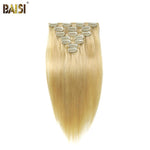 BAISI Straight Clip Ins Hair Extensions Blonde Color - BAISI HAIR