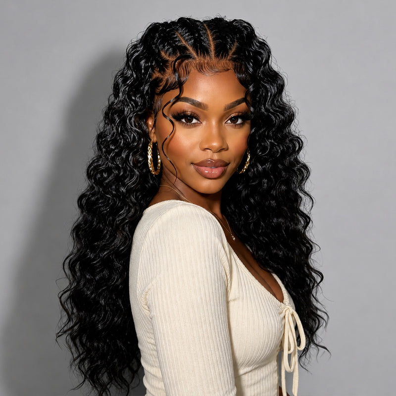 BAISI 13X4 Lace Pre-braided Deep Wave Wig For Black Women – BAISI HAIR