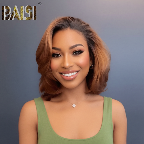 Baisi-4X4_Lace_closure_bob_wig-ombre_color-100_human_hair-for black women-color hair-short wig-honey blonde wig