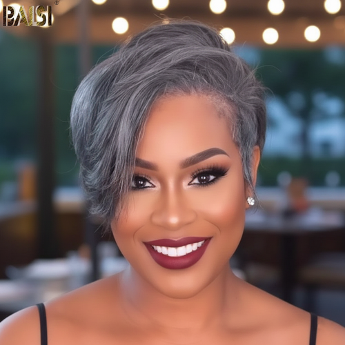 Baisi-5X5_Lace_pixie_short_cut_wig-salt_and_peppr_color-100_human_hair-for black women--salt and pepper hair-short cut wig-pixie wig