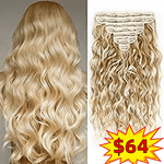 amazon flash deal 18 BAISI Flash Deal Straight Clip Ins Hair Extensions F8/613 Color