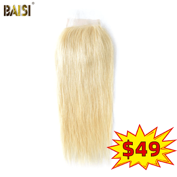amazon flash deal BAISI Flash Deal Blonde #613 Straight Lace Closure 4x4