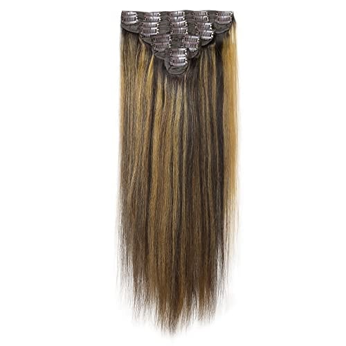 amazon flash deal BAISI Flash Deal Straight Clip Ins Hair Extensions 1b/30 Color