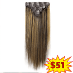 amazon flash deal BAISI Flash Deal Straight Clip Ins Hair Extensions 1b/30 Color