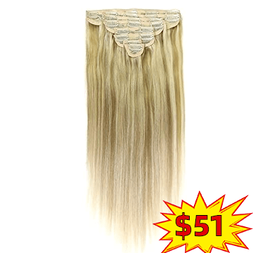 amazon flash deal BAISI Flash Deal Straight Clip Ins Hair Extensions P8/1B Color