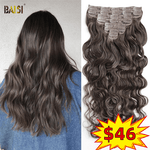 amazon flash deal BAISI Flash Deal Wavy Clip Ins Hair Extensions 2# Color