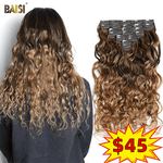 amazon flash deal BAISI Flash Deal Wavy Clip Ins Hair Extensions F4/T30/30# Color