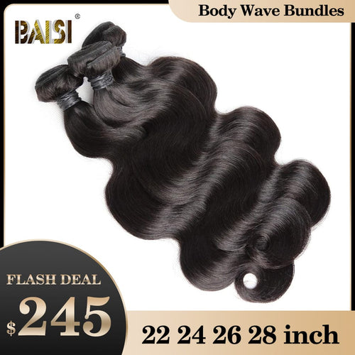 Baisi_Clearance_Sale hd Lace Closure Wig Baisi Body Wave Bundles 22 24 26 28 Inch