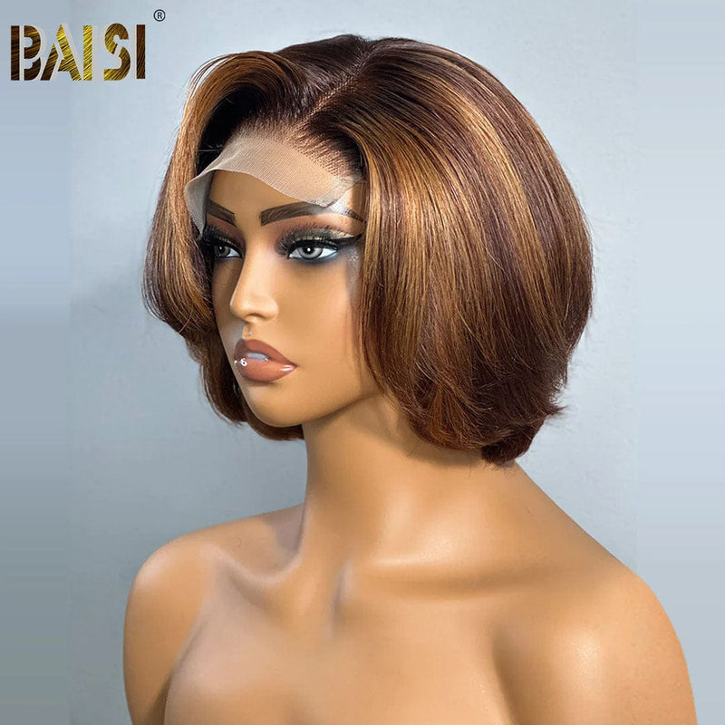 BAISI HAIR $100 wig Baisi Elegant Brown Mix Blonde Short Wig