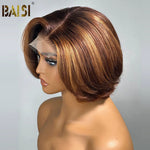 BAISI HAIR $100 wig Baisi Elegant Brown Mix Blonde Short Wig
