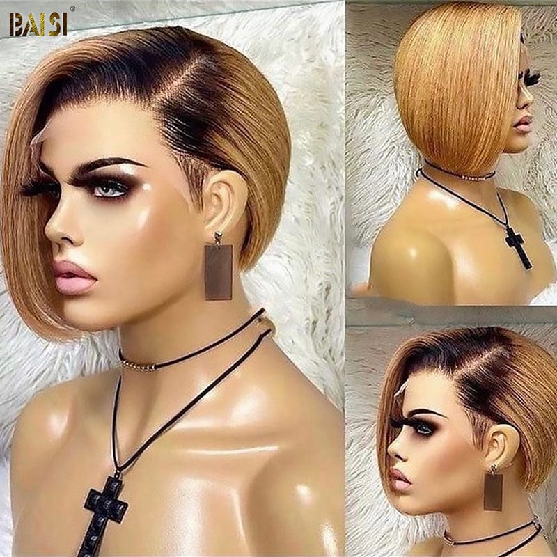 BAISI HAIR 1b/27# BAISI Pixie Cut Wig 100% Human Hair Lace Wig