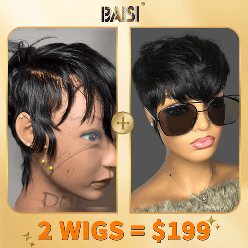 BAISI HAIR 2WIGS Baisi 1-Full Lace Short Wig-1-Short Pixie Cut Wig= $199