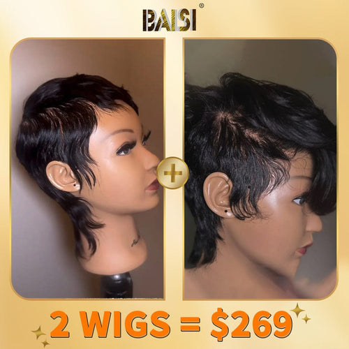 BAISI HAIR 2WIGS Baisi 2 Full Lace Pixie Short Straight Wigs = $269