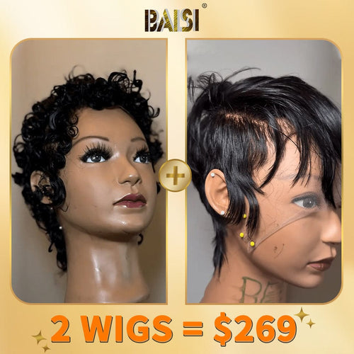 BAISI HAIR 2WIGS Baisi 2 Full Lace Pixie Short Wigs = $269