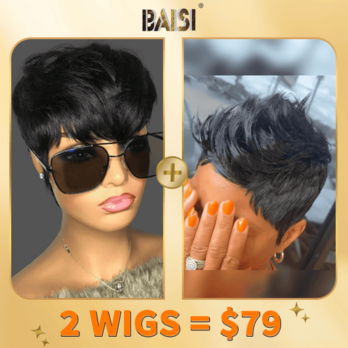 BAISI HAIR 2WIGS Baisi 2 Machine Made Short Cut Pixie Wigs = $79