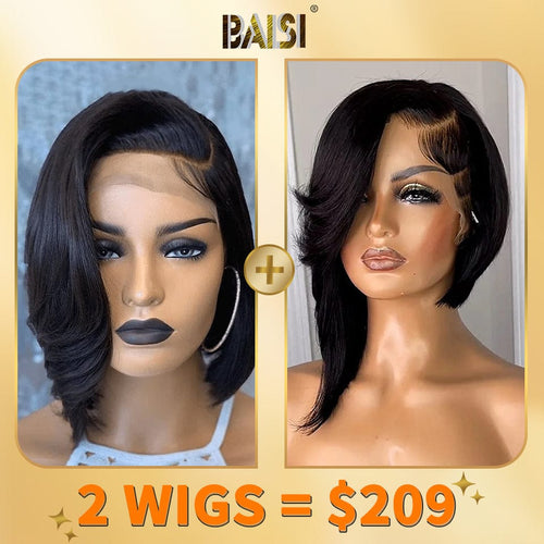 BAISI HAIR 2WIGS Baisi 2 Side Part BOB Wigs Deal = $209