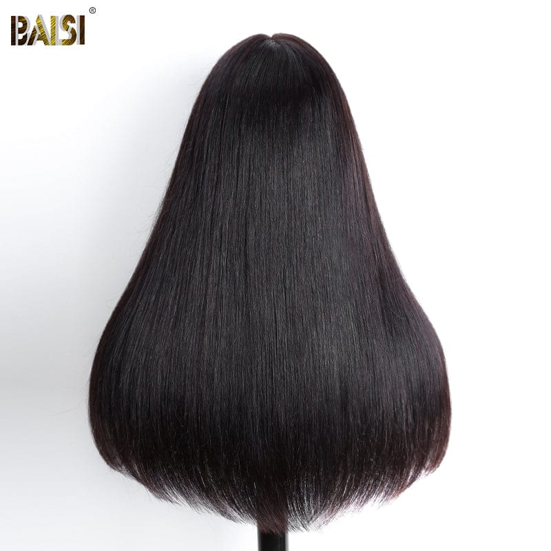 Baisi hair BAISI 100% Human Sexy Straight Silk Base Wig With Bang