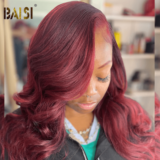 BAISI HAIR Customized Wig BAISI Mixed Color Straight Wig Bleached Knots