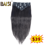 BAISI HAIR flash deal BAISI Flash Deal Straight Clip Ins Hair Extensions