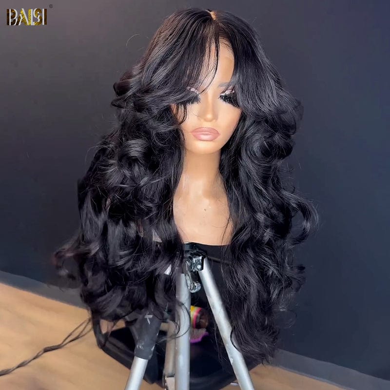 BAISI HAIR Frontal Lace Wig BAISI Body Wave With Bang Lace Wig