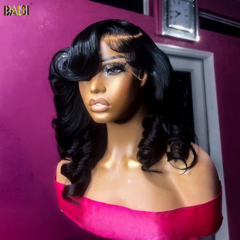 BAISI HAIR Frontal Lace Wig BAISI Bouncy Side Part Wavy Wig