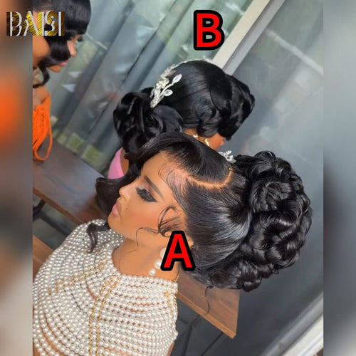 BAISI HAIR Frontal Lace Wig BAISI Cute Updo Ponytail Style Lace Wig For Wedding