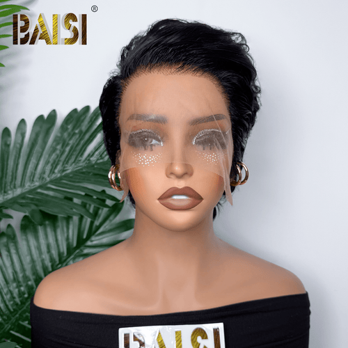 BAISI HAIR Glueless Wig BAISI 13X4 Lace Sexy Wavy Short Cut Glueless Wig