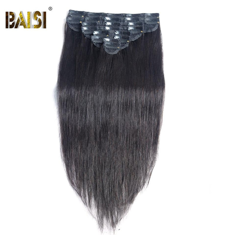 BAISI HAIR Hair Extensions BAISI Straight Clip Ins Hair Extensions 8Pcs And 120g/Set