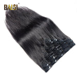 BAISI HAIR Hair Extensions BAISI Straight Clip Ins Hair Extensions 8Pcs And 120g/Set