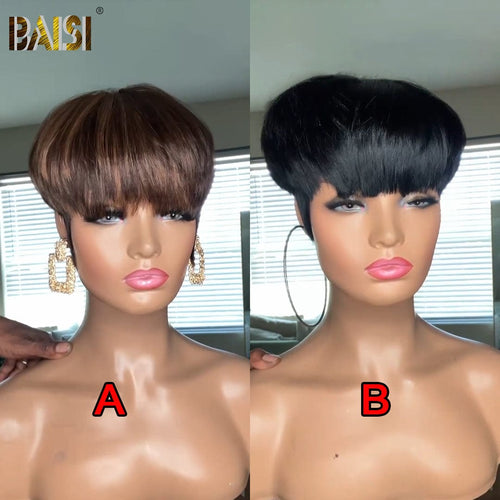 BAISI HAIR Pixie Cut Wig A+B BAISI Machine Made Fashion style Short Cut Wig