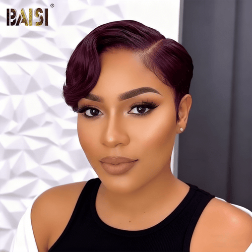 BAISI HAIR Pixie Cut Wig BAISI 13X4 Lace 99J Short Pixie Cut Wig