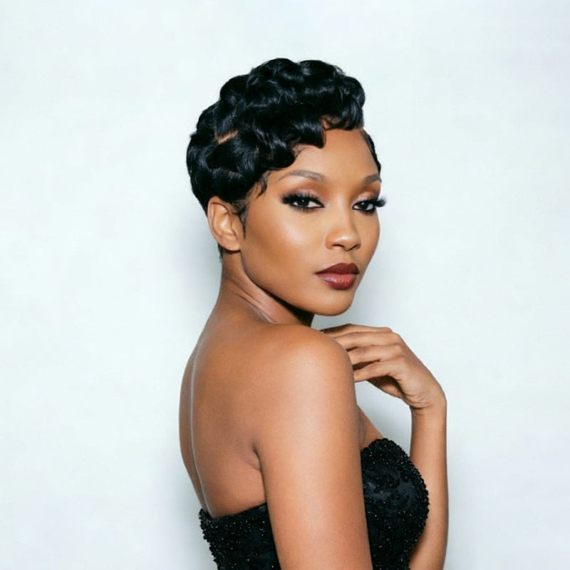 Pixie Lace BAISI 13X4 Lace Sexy Finger Wave Pixie Lace Wig – BAISI HAIR