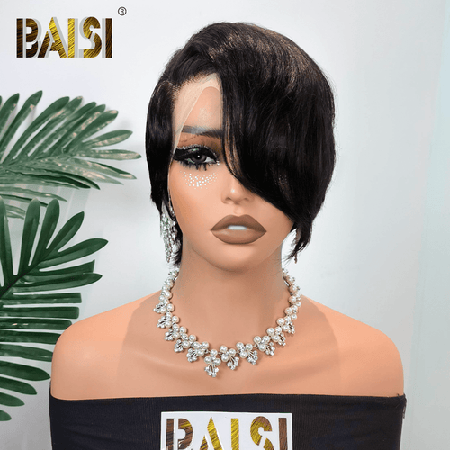 BAISI HAIR Pixie Cut Wig BAISI 13X4 Lace Silk Wave Pixie Cut Wig