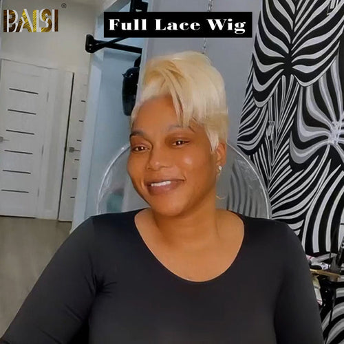 BAISI HAIR Pixie Cut Wig BAISI Blonde Sexy  Full Lace Pixie  Wig
