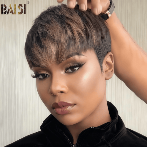 BAISI HAIR Pixie Cut Wig BAISI Cute Machine Made Highlight Wig