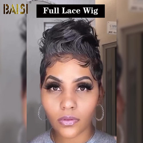 BAISI HAIR Pixie Cut Wig BAISI Full Lace Pixie Cut Wavy Wig