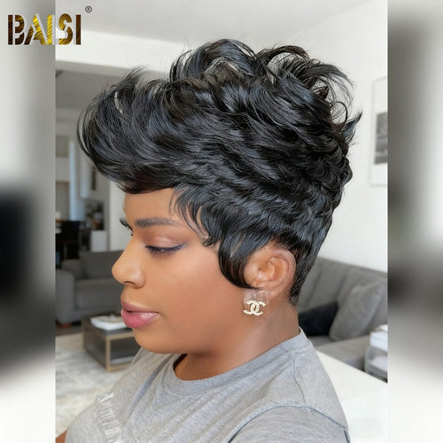 BAISI HAIR Pixie Cut Wig BAISI Machine Made Short Wig Already Styled For Black Women