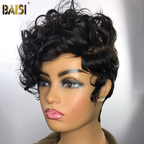 BAISI HAIR Pixie Cut Wig BAISI Natural Black Pixie Cut Hair Wig