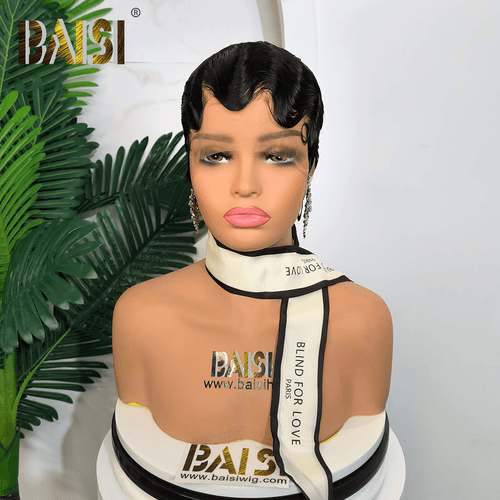 BAISI HAIR Pixie Cut Wig BAISI Natural Black Sexy Finger Wig Lace Wig
