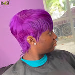 BAISI HAIR Pixie Cut Wig BAISI Purple Machine Made Short Cut Wig