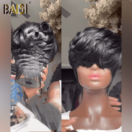 BAISI HAIR Pixie Cut Wig BAISI Unique Style Machine Made Wig