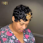 BAISI HAIR Pixie Cut Wig Sexy Highlight Finger Wave Pixie Lace Wig (Copy)