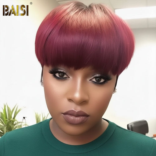 BAISI HAIR topper Same As Pics BAISI Burgundy Partial Topper