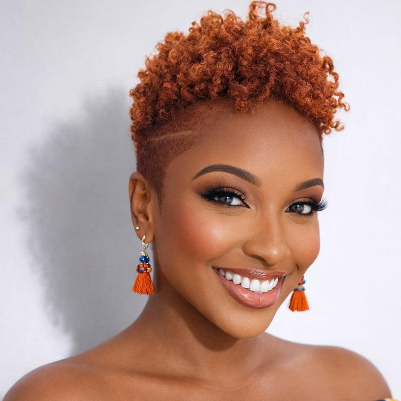BAISI Partial Topper Afro Curl Ginger Color For Black Women( NOT A WIG ...