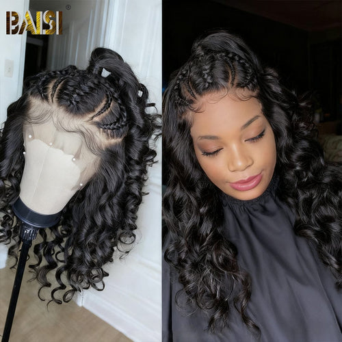 braided wig Braided Wig BAISI 13X4 Lace Cute Braided Loose Wavy Wig