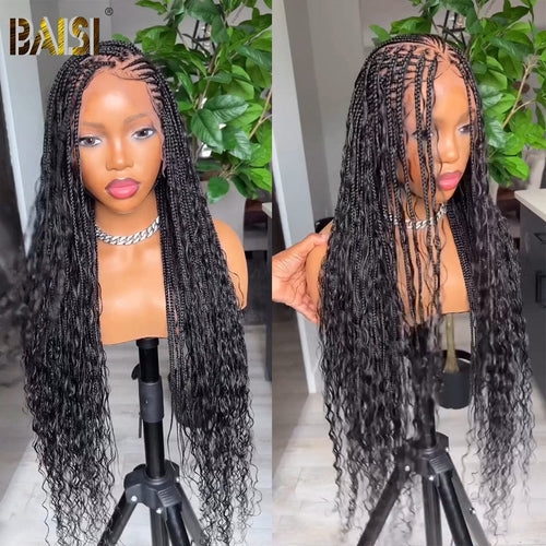 braided wig Braided Wig BAISI Sexy Long Braided Wig For Black Women