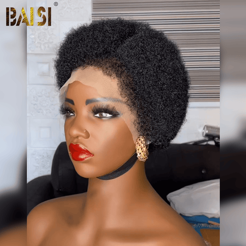 CHINA BOB Wig BAISI 13x4 Fashion Afro Curl Short BOB Wig For Black Women